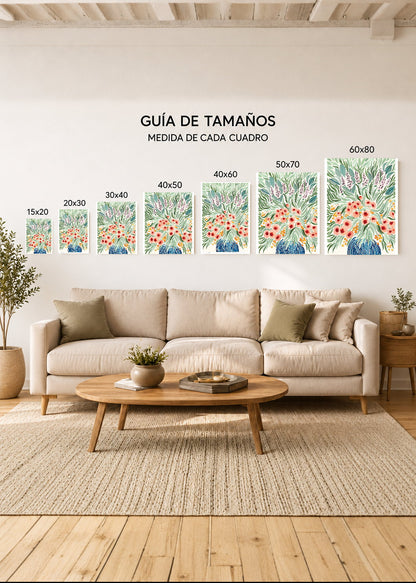 Cuadro Decorativo Mural Sin Marco 5mm - Botánicos, Plantas, Botanic Vibes XVI