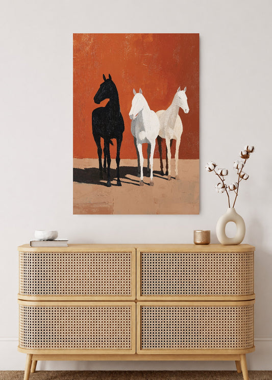 Cuadro Decorativo Mural Sin Marco 5mm - Caballos, Amantes de los Caballos VII