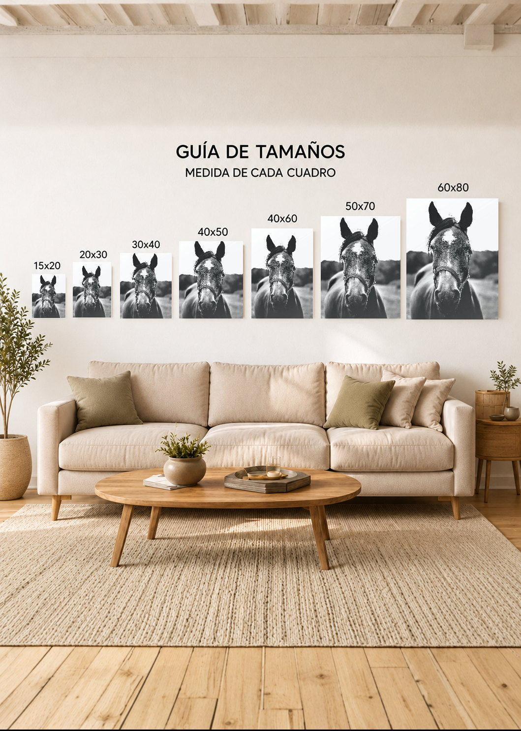 Cuadro Decorativo Mural Sin Marco 5mm - Caballos, Amantes de los Caballos XIII