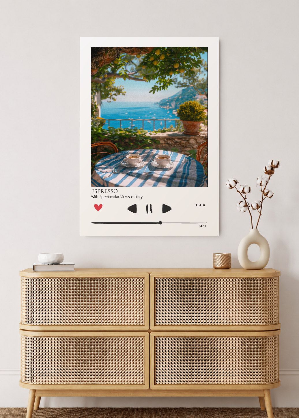 Cuadro Decorativo Mural Sin Marco 5mm - Cocina Espresso Italia Reproductor