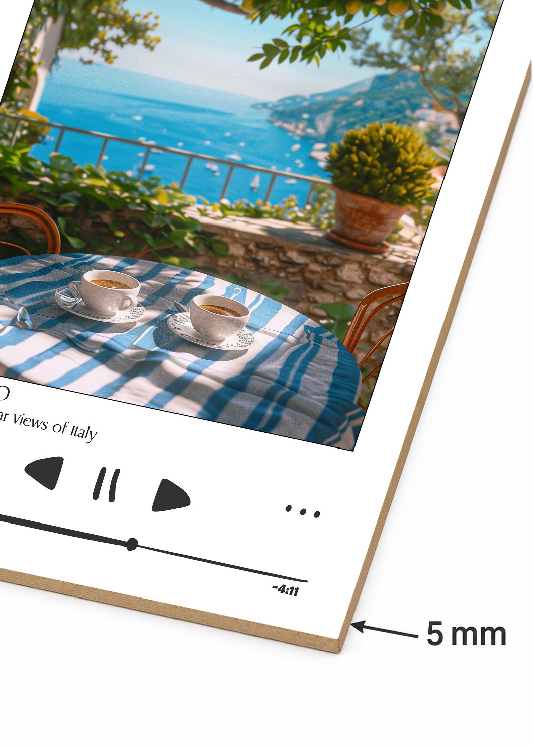 Cuadro Decorativo Mural Sin Marco 5mm - Cocina Espresso Italia Reproductor