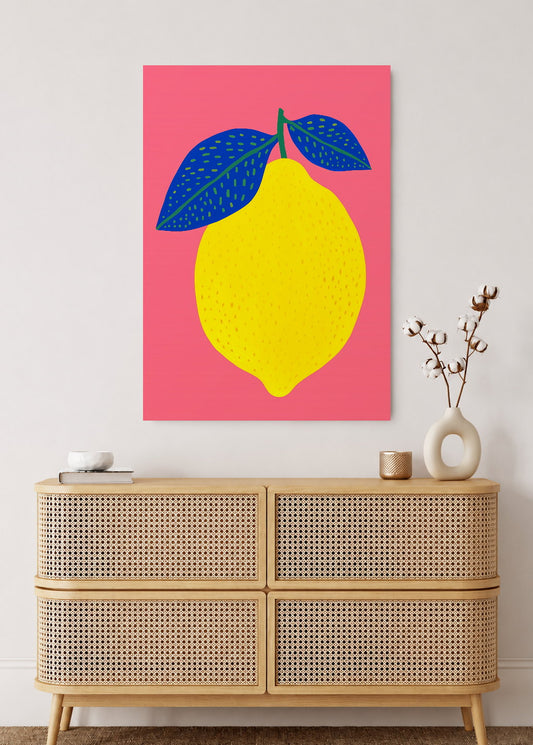 Cuadro Decorativo Mural Sin Marco 5mm - Cocina Limon Coral Rosa