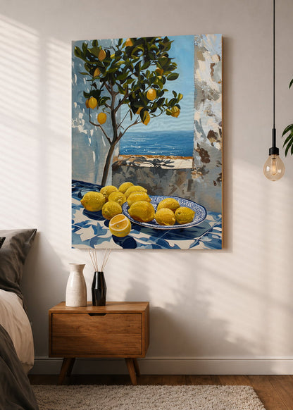 Cuadro Decorativo Mural Sin Marco 5mm - Cocina Limones Mar Bodegon Pintura
