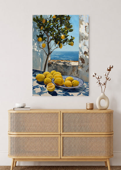 Cuadro Decorativo Mural Sin Marco 5mm - Cocina Limones Mar Bodegon Pintura