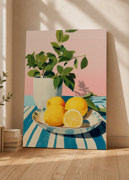 Cuadro Decorativo Mural Sin Marco 5mm - Cocina Limones Plato Planta Rosa