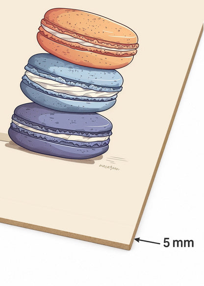 Cuadro Decorativo Mural Sin Marco 5mm - Cocina Macarons Pastel Crema