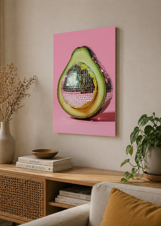 Cuadro Decorativo Mural Sin Marco 5mm - Cocina Palta Disco Rosa
