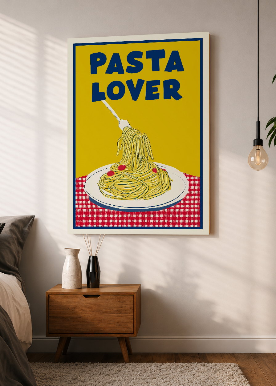 Cuadro Decorativo Mural Sin Marco 5mm - Cocina Pasta Lover Amarillo