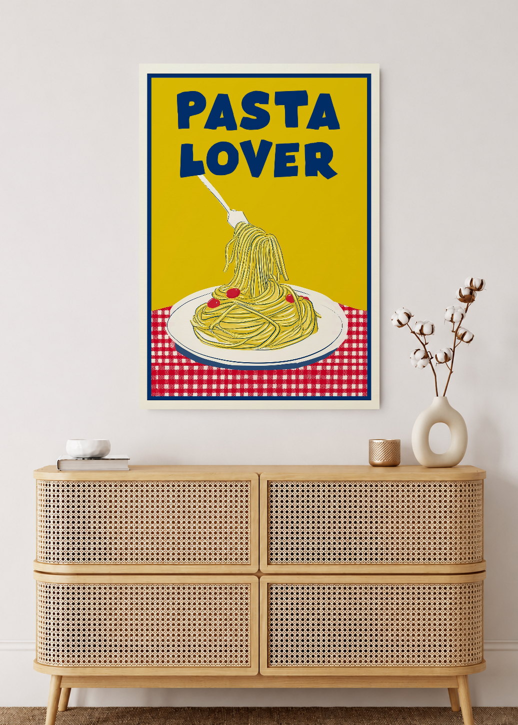 Cuadro Decorativo Mural Sin Marco 5mm - Cocina Pasta Lover Amarillo
