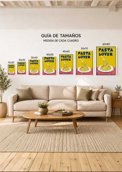 Cuadro Decorativo Mural Sin Marco 5mm - Cocina Pasta Lover Amarillo