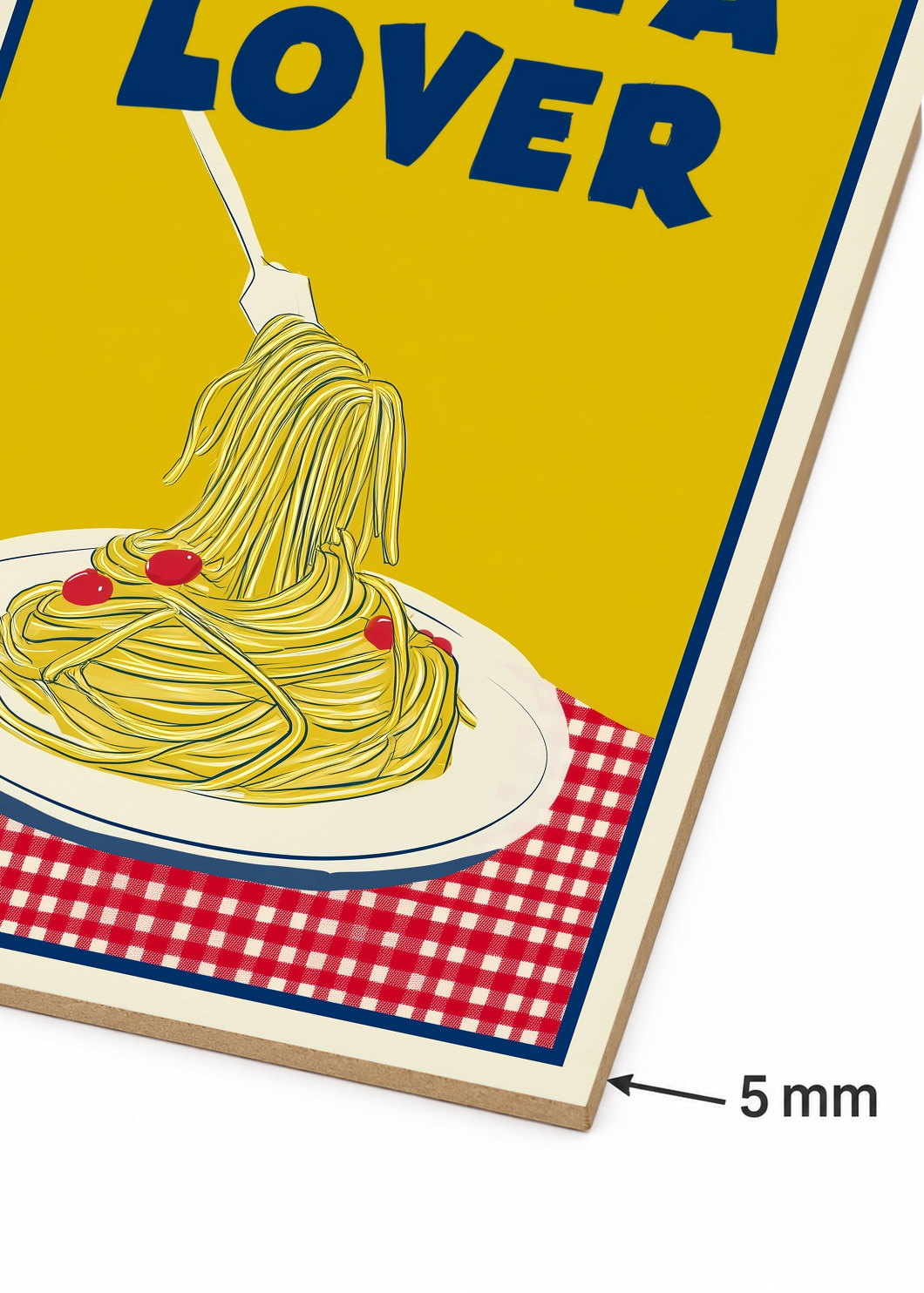 Cuadro Decorativo Mural Sin Marco 5mm - Cocina Pasta Lover Amarillo