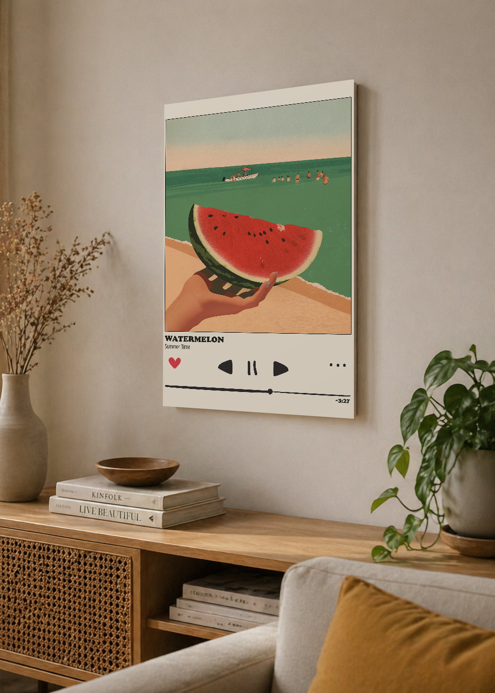 Cuadro Decorativo Mural Sin Marco 5mm - Cocina Sandia Summer Time Reproductor
