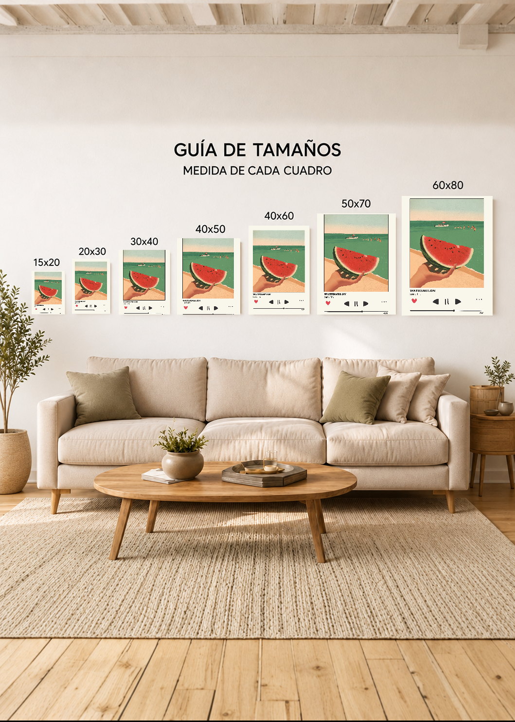 Cuadro Decorativo Mural Sin Marco 5mm - Cocina Sandia Summer Time Reproductor