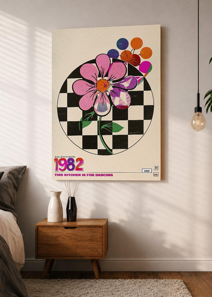 Cuadro Decorativo Mural Sin Marco 5mm - Cocina This Kitchen Is For Dancing 1982 Ajedrez