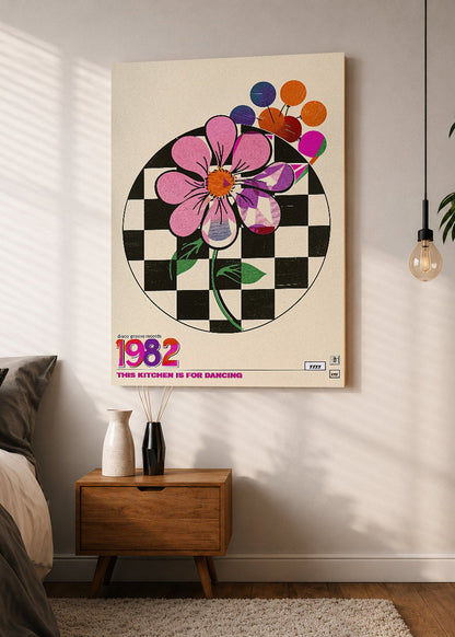 Cuadro Decorativo Mural Sin Marco 5mm - Cocina This Kitchen Is For Dancing 1982 Ajedrez