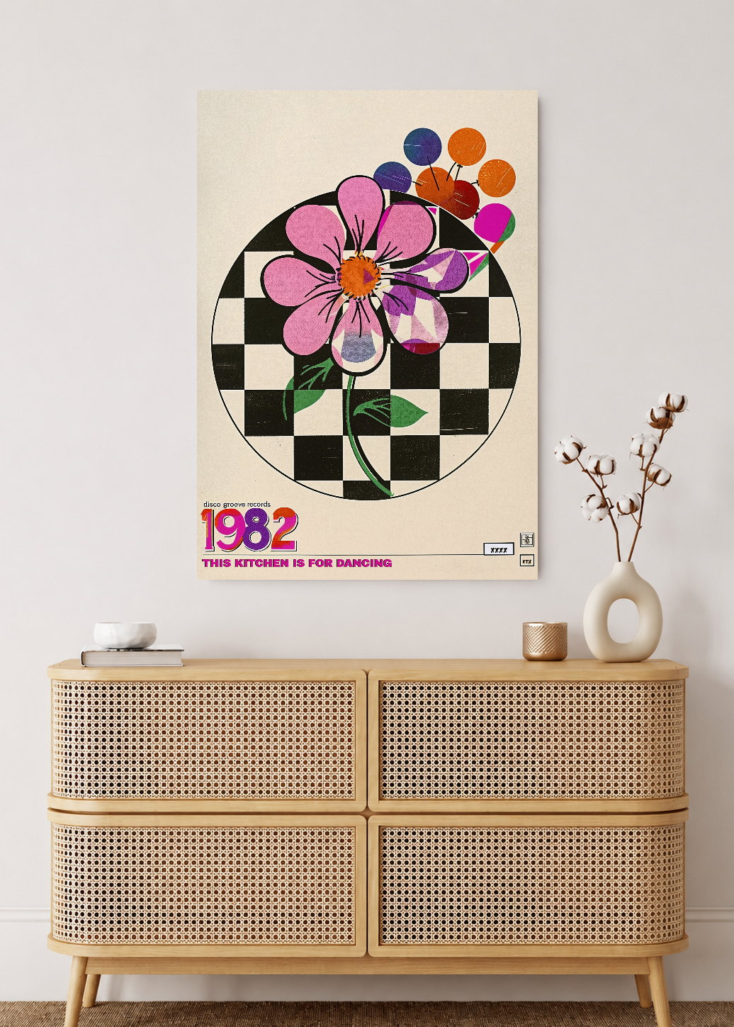 Cuadro Decorativo Mural Sin Marco 5mm - Cocina This Kitchen Is For Dancing 1982 Ajedrez