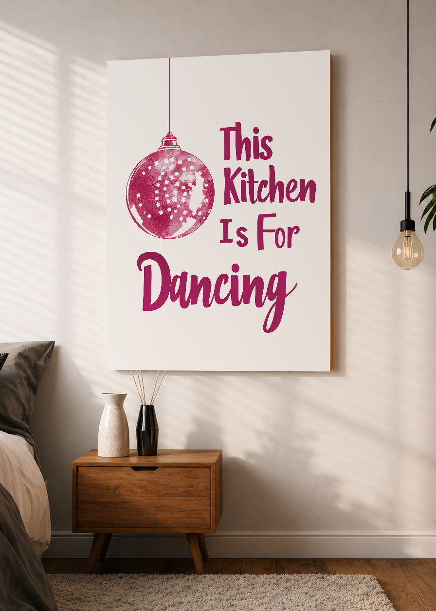 Cuadro Decorativo Mural Sin Marco 5mm - Cocina This Kitchen Is For Dancing Rosa