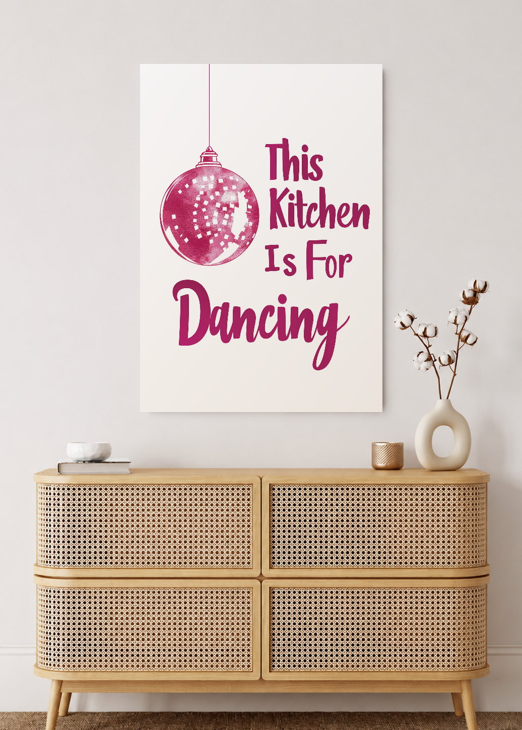 Cuadro Decorativo Mural Sin Marco 5mm - Cocina This Kitchen Is For Dancing Rosa