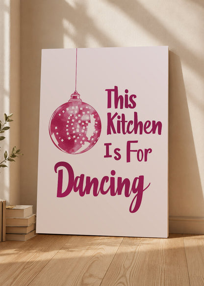 Cuadro Decorativo Mural Sin Marco 5mm - Cocina This Kitchen Is For Dancing Rosa