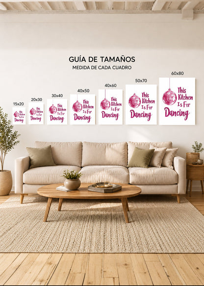 Cuadro Decorativo Mural Sin Marco 5mm - Cocina This Kitchen Is For Dancing Rosa