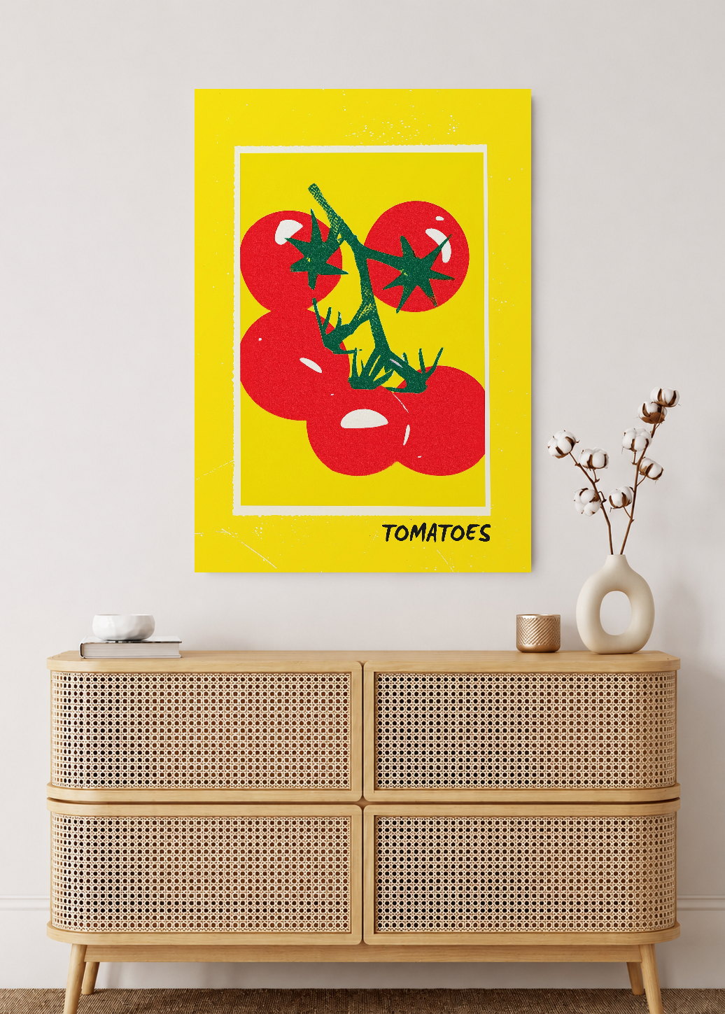 Cuadro Decorativo Mural Sin Marco 5mm - Cocina Tomates Amarillo