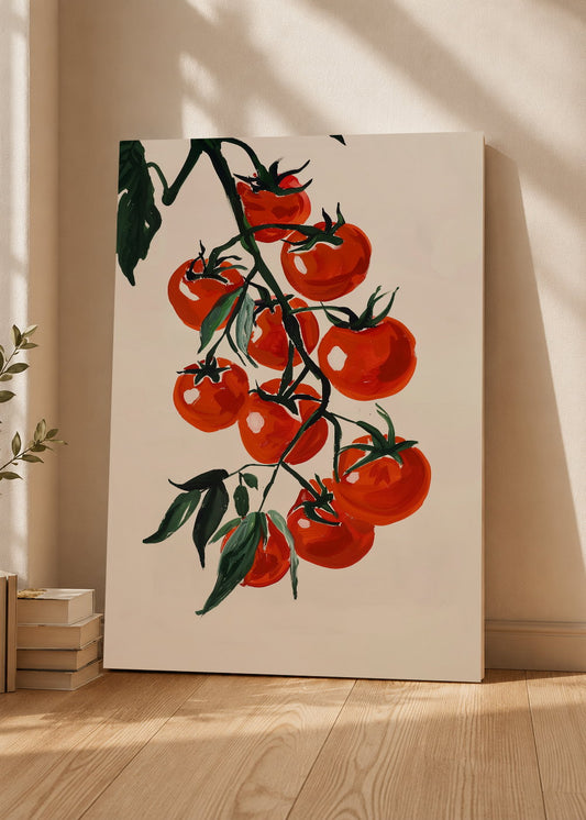 Cuadro Decorativo Mural Sin Marco 5mm - Cocina Tomates Cherry Pintura Crema