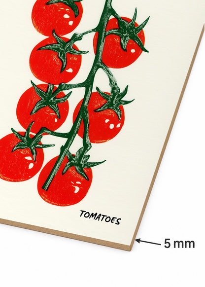 Cuadro Decorativo Mural Sin Marco 5mm - Cocina Tomates Rama Blanco