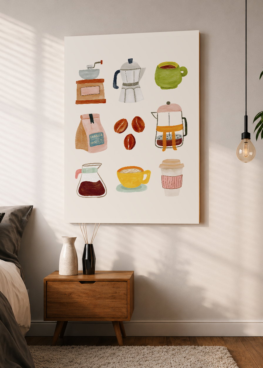 Cuadro Decorativo Mural Sin Marco 5mm - Coffee Mood XV