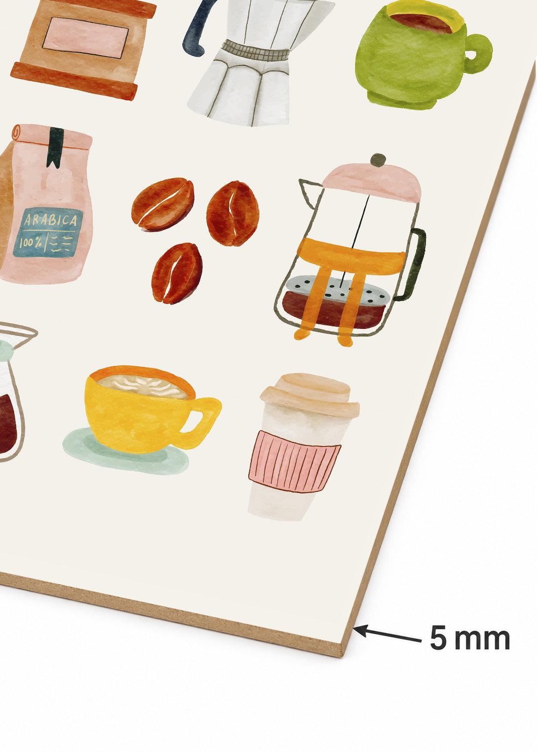 Cuadro Decorativo Mural Sin Marco 5mm - Coffee Mood XV