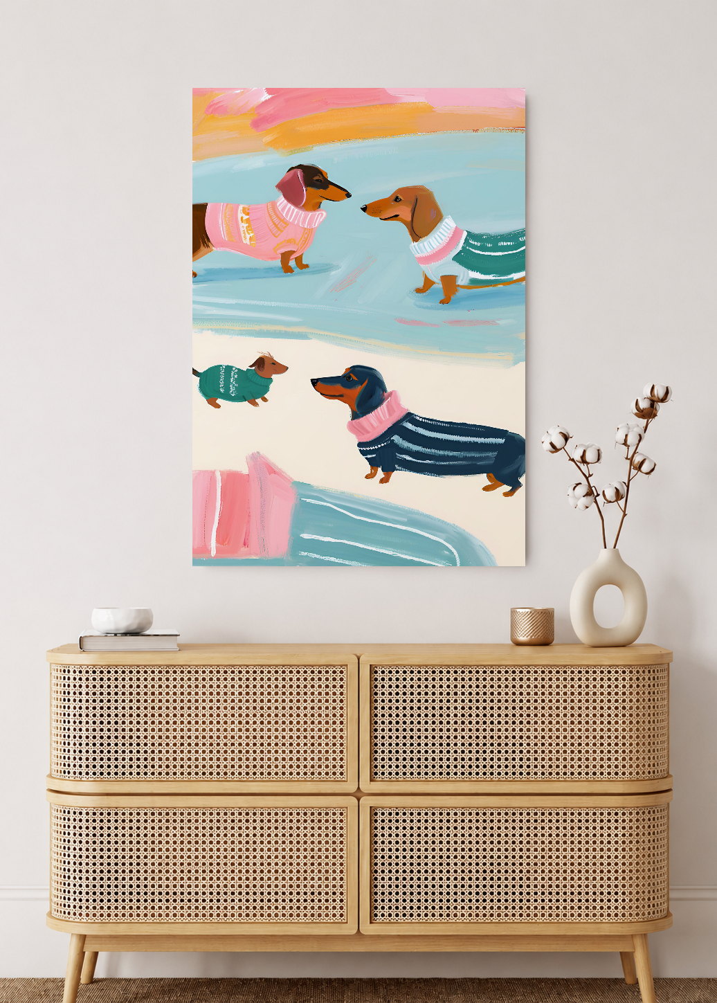 Cuadro Decorativo Mural Sin Marco 5mm - Como Perros y Gatos I