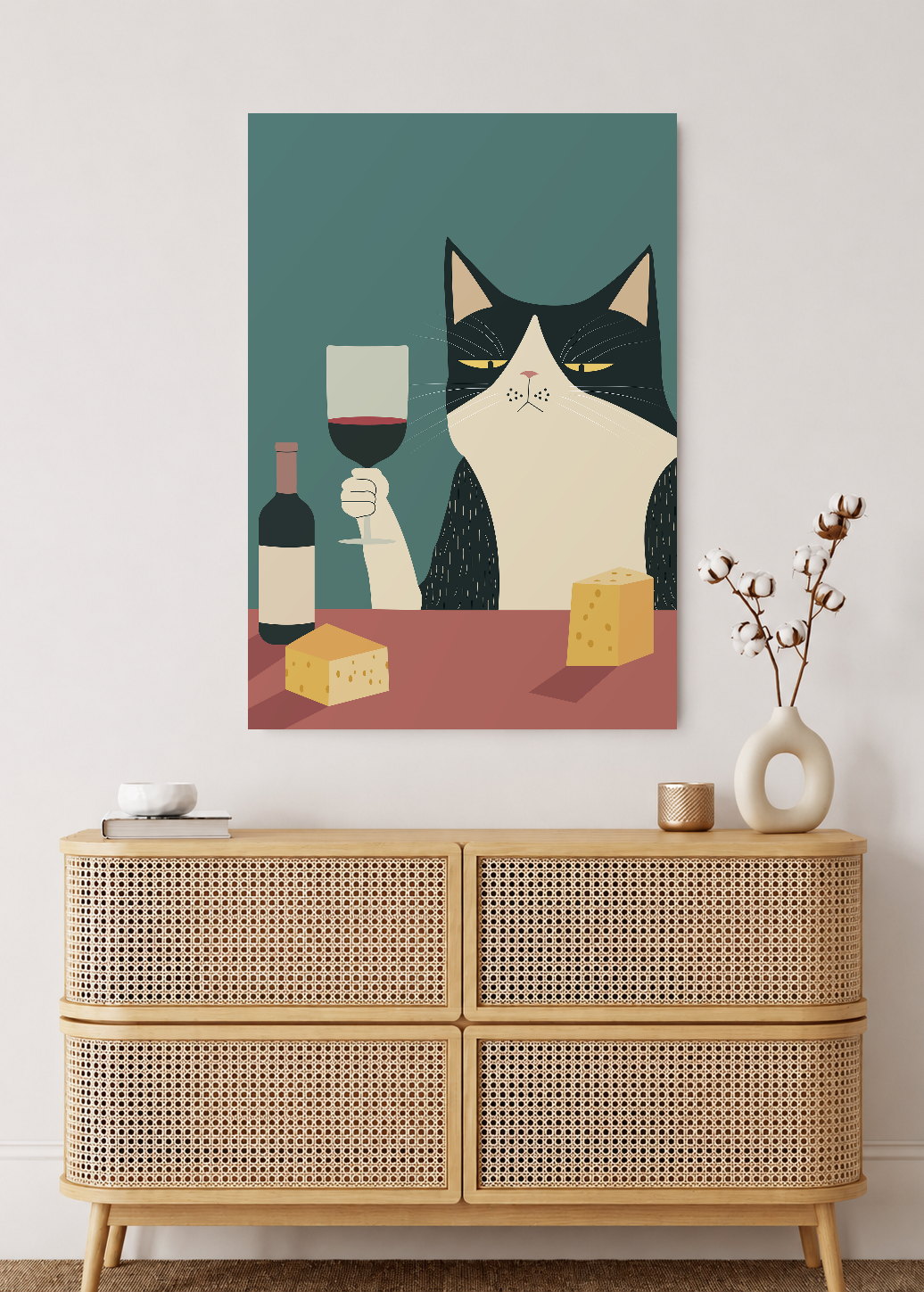 Cuadro Decorativo Mural Sin Marco 5mm - Como Perros y Gatos XIX