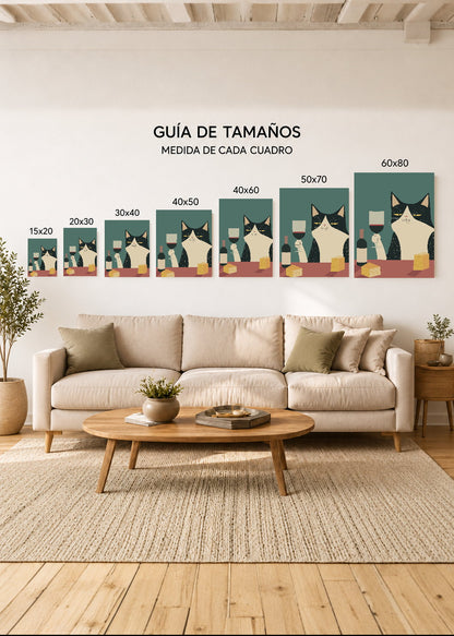 Cuadro Decorativo Mural Sin Marco 5mm - Como Perros y Gatos XIX