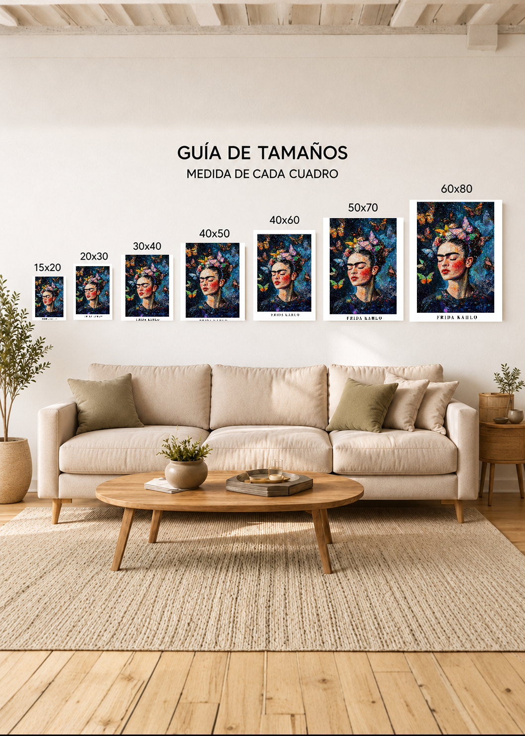 Cuadro Decorativo Mural Sin Marco 5mm - Edición especial Frida Kahlo IV