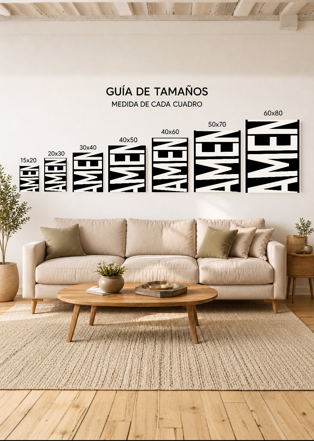 Cuadro Decorativo Mural Sin Marco 5mm - Frases, AMEN