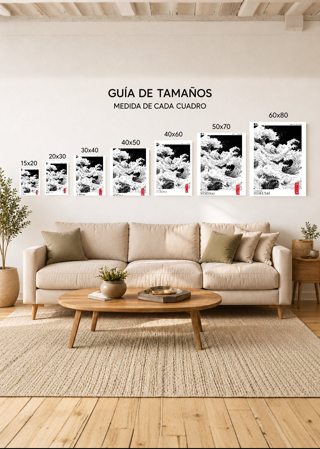 Cuadro Decorativo Mural Sin Marco 5mm - Japandi, Decoración Japonesa VIII