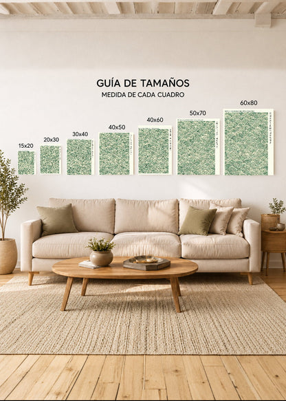 Cuadro Decorativo Mural Sin Marco 5mm - Japandi, Olas Seigaiha Verde