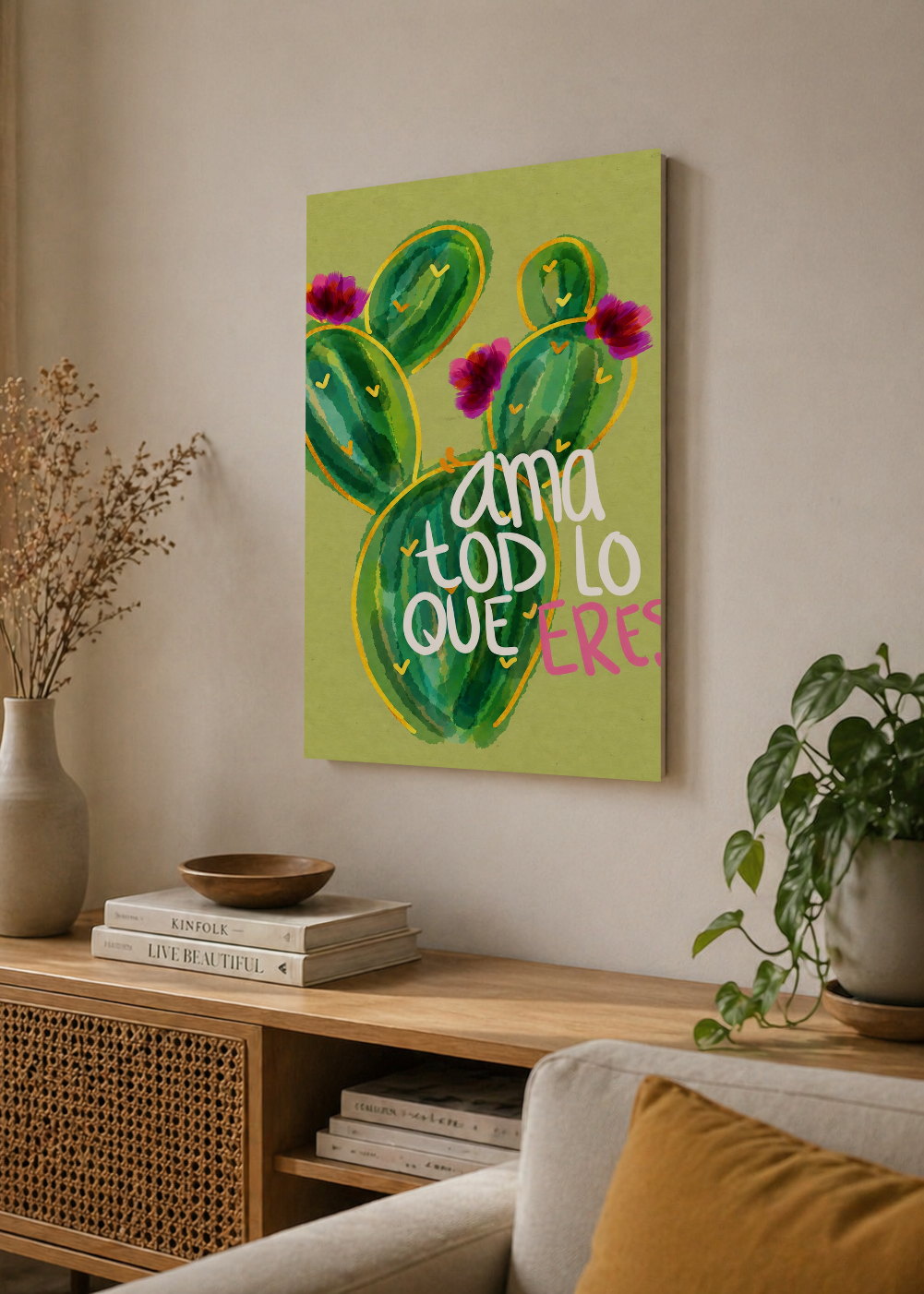 Cuadro Decorativo Mural Sin Marco 5mm - Moderno Frases Ama todo lo que ERES