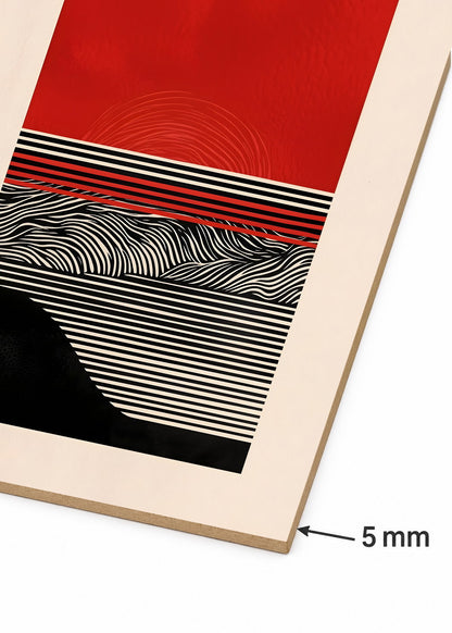 Cuadro Decorativo Mural Sin Marco 5mm - Modernos Bauhaus Rojo Negro Rayas