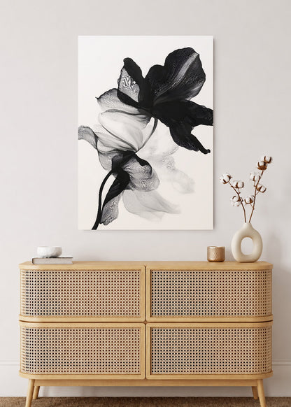 Cuadro Decorativo Mural Sin Marco 5mm - Modernos Flor Transparente Negro