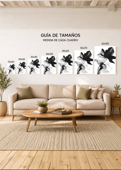Cuadro Decorativo Mural Sin Marco 5mm - Modernos Flor Transparente Negro