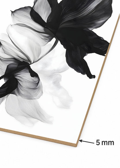 Cuadro Decorativo Mural Sin Marco 5mm - Modernos Flor Transparente Negro