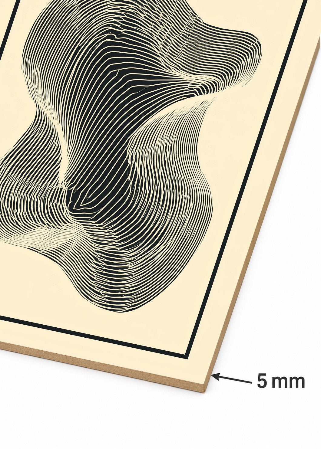 Cuadro Decorativo Mural Sin Marco 5mm - Modernos Forma Abstracta Lineas Crema