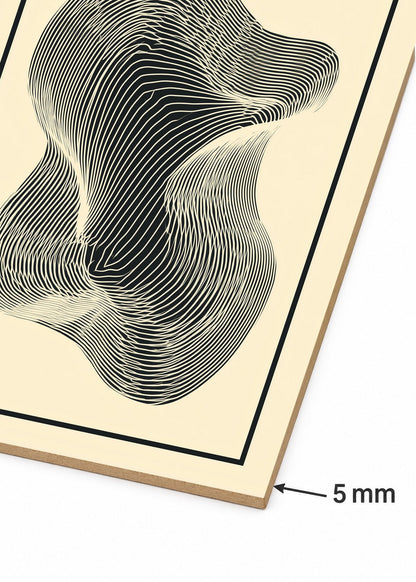 Cuadro Decorativo Mural Sin Marco 5mm - Modernos Forma Abstracta Lineas Crema