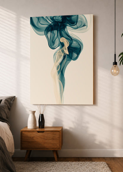 Cuadro Decorativo Mural Sin Marco 5mm - Modernos Humo Seda Verde Petroleo