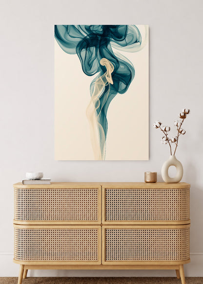 Cuadro Decorativo Mural Sin Marco 5mm - Modernos Humo Seda Verde Petroleo