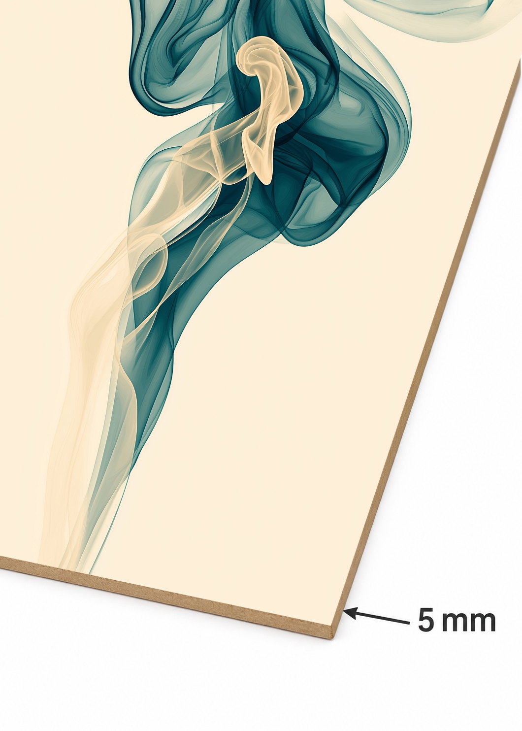 Cuadro Decorativo Mural Sin Marco 5mm - Modernos Humo Seda Verde Petroleo