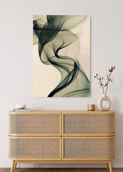 Cuadro Decorativo Mural Sin Marco 5mm - Modernos Humo Verde Oscuro Crema