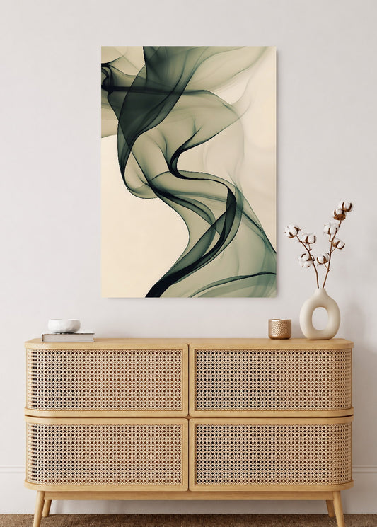 Cuadro Decorativo Mural Sin Marco 5mm - Modernos Humo Verde Oscuro Crema