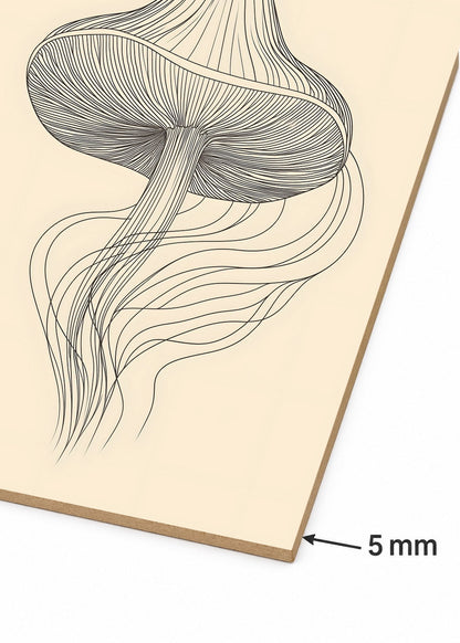 Cuadro Decorativo Mural Sin Marco 5mm - Modernos Medusa Lineas Crema