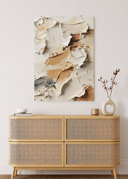 Cuadro Decorativo Mural Sin Marco 5mm - Modernos Textura Oleo Beige Marron